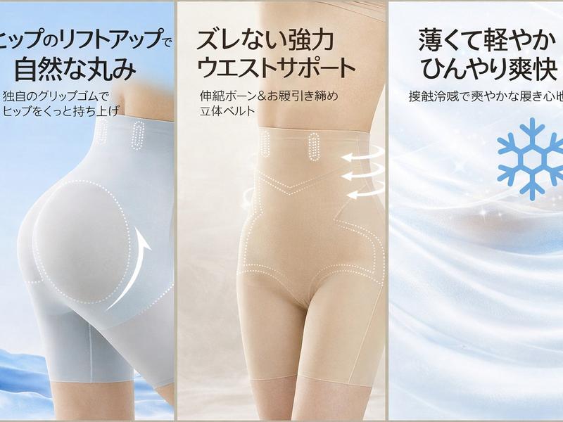 超ハイウエスト補正ショーツ 夏用 ヒップアップ ウエスト引き締め ボディシェイプ 無縫製 通気性抜群 ずり上がりにくい レディース