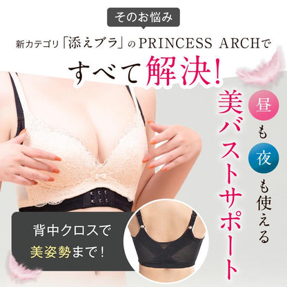 【公式】プリンセスアーチ 添えブラ 単品 添えるブラ 補正ブラジャー 小胸 補正下着 ブラ ブラジャー 胸 大きい 補正 脇肉 背肉 わき肉  脇高ブラ ナイトブラ 垂れ 離れ  昼夜兼用 大きいサイズ 姿勢