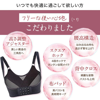【公式】プリンセスアーチ 添えブラ 単品 添えるブラ 補正ブラジャー 小胸 補正下着 ブラ ブラジャー 胸 大きい 補正 脇肉 背肉 わき肉  脇高ブラ ナイトブラ 垂れ 離れ  昼夜兼用 大きいサイズ 姿勢